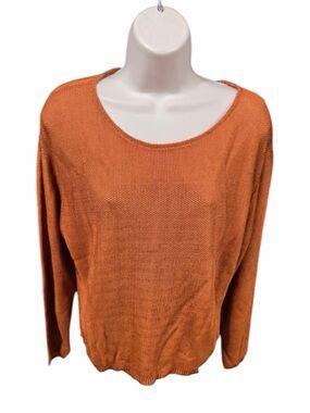 POWWOW Long Sleeve Knit Round Neck Sweater Women’s Size 1 Orange 7299